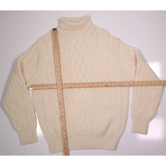 Kings Road Shop for Sears Beige Cable knit Wool Heavy Turtleneck Sweater XL - Picture 3 of 5